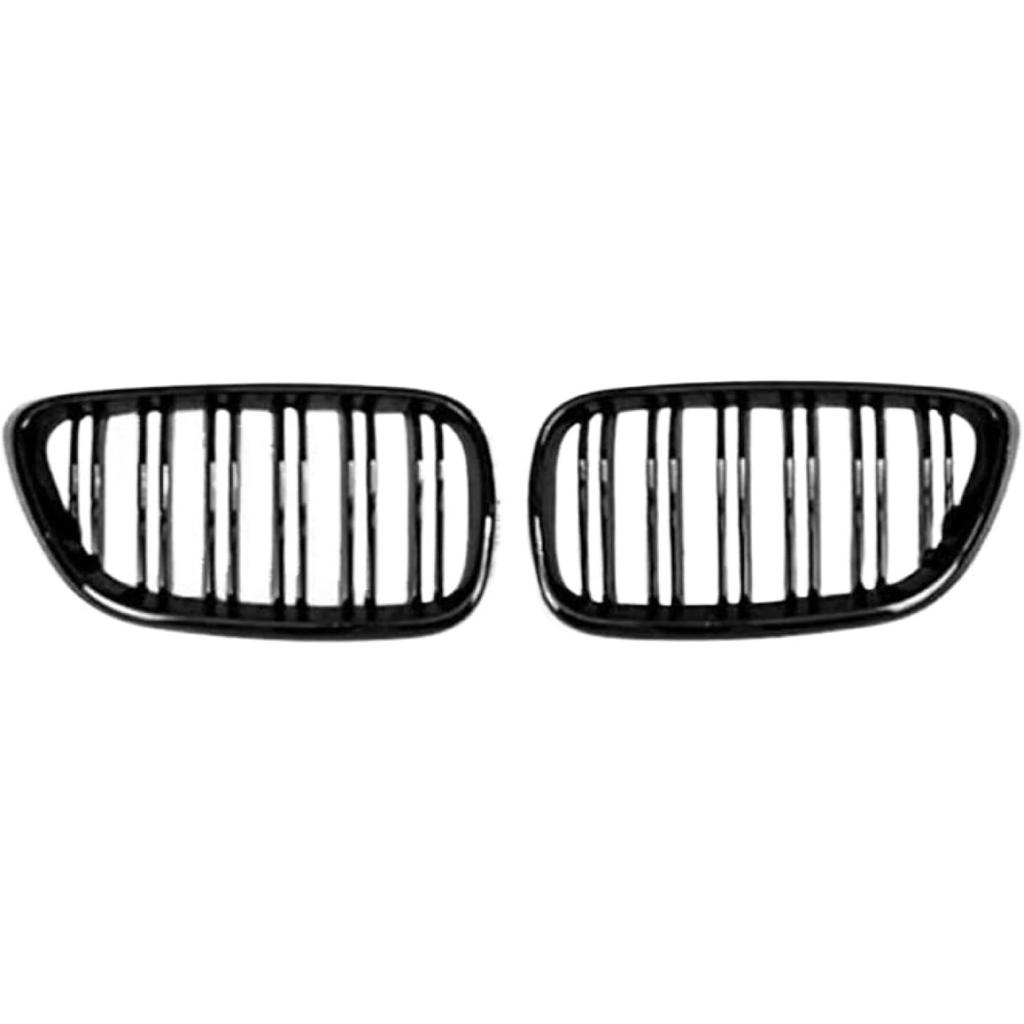 Carbon Fiber Dual Slat Front Hood Kidney Grilles Grill Compatible for BMW F22 F23 M2 2014-2018 for BMW 225i 218i 220i(Black-Carbon Fiber)