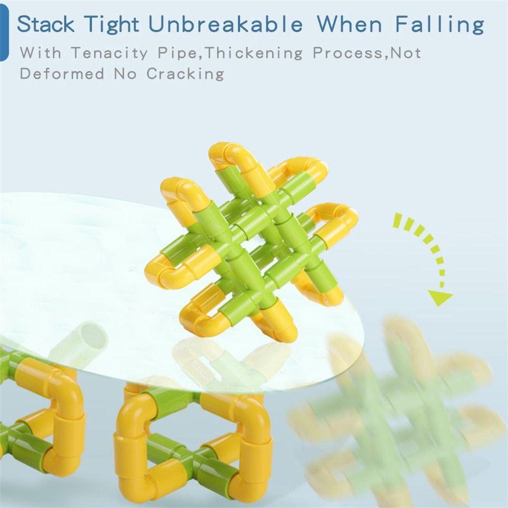 Construction Assembling Pipeline Tunnel DIY Brick Pipe Puzzle Blocks  Children Gift