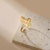 Delicate Lotus Open Ring for Women Stainless Steel Adjustable Thin Band Finger Ring for Casual Daily Wear Gift for Mom
