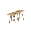 Triple Nesting Coffee Table Wooden Legs Square Design Pine Pattern