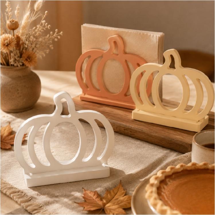 Silicones Pumpkin Molds for Napkin Holder Crafts, Assembly Tissue Dispenser Casting Molds for Epoxy Resins Waxes Clay and Plasters Fall Home Decors