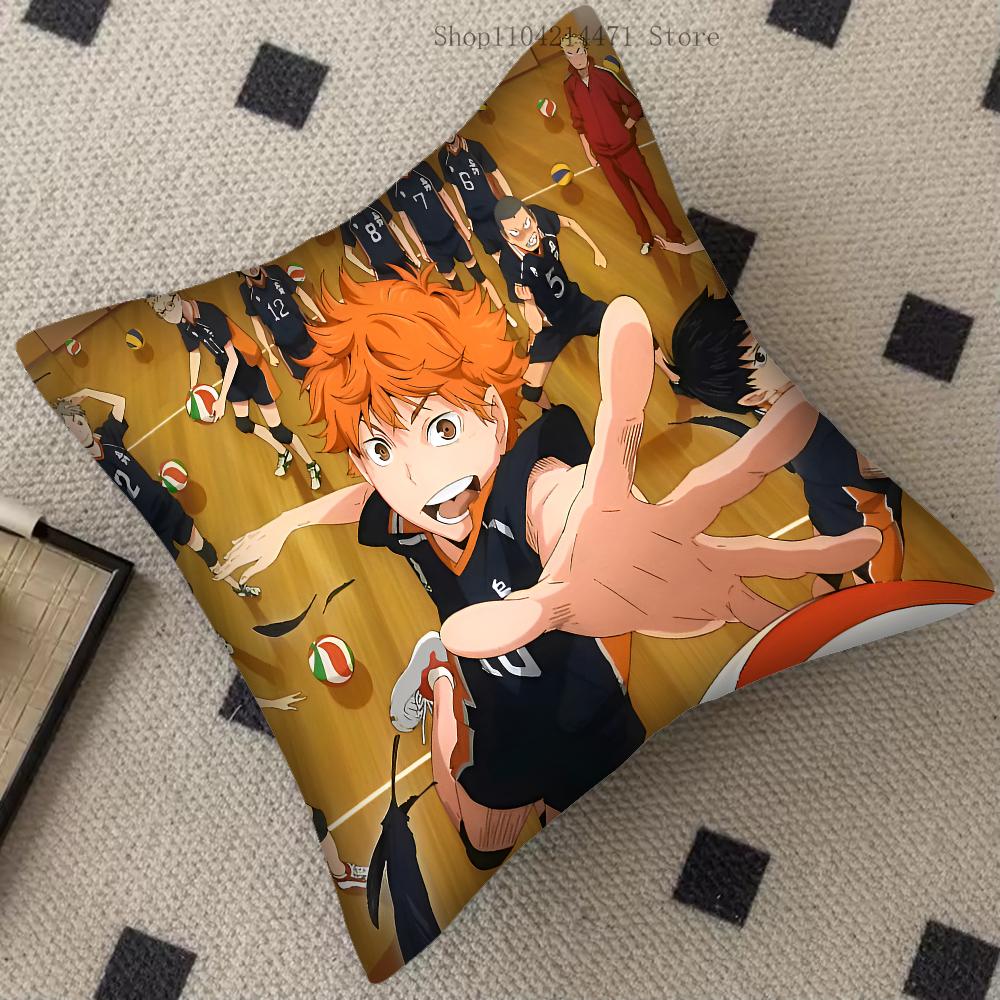 1 Stück Anime Haikyuu Kissenbezug, quadratisches Kissen, Schlafzimmer, Sofa, Freizeitkissen, Komfortkissen, Auto, Wohnzimmer, Heimdekoration