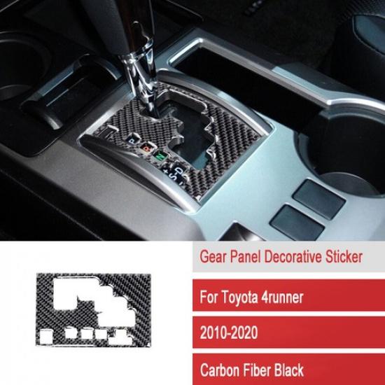 Carbon Fiber Car Gear Shift Panel Cover Sticker For Toyota 4Runner 2010- LHD