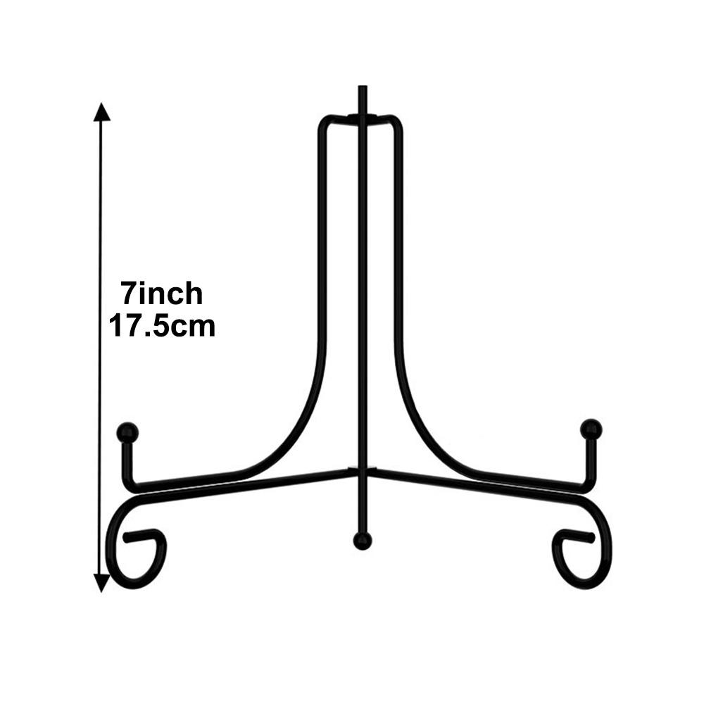 Art Photo Pedestal Bowl Picture Frame Plate Rack Easel Black Iron Display Stand
