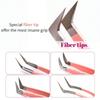 1 Pc Eyelash Tweezers Extension Pink Stainless Steel Superhard Tweezers with Fiber Tips High Precision Anti-Static Tweezers