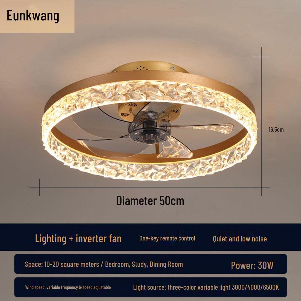 Luxury Ceiling Fan Light for Bedroom, Study, and Dining Room