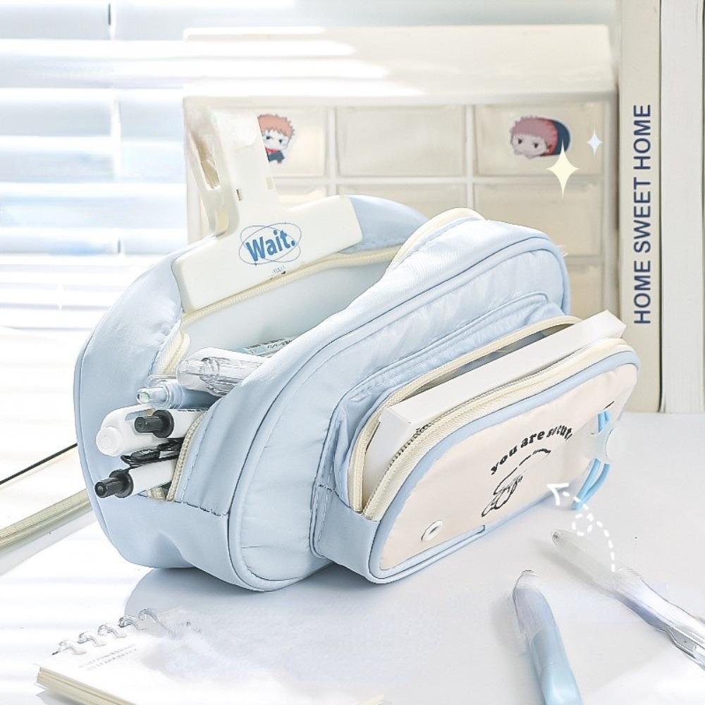 

Portable Stationery Storage Bag Large Capacity Zipper Bag Dopamine Happy Puppy Pen Bag Girls фиолетовый