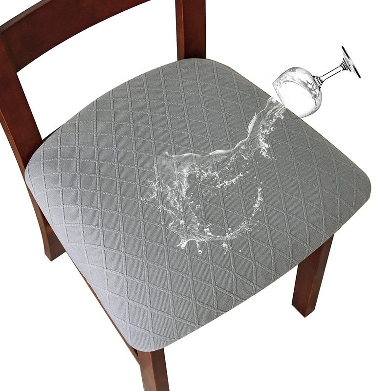1Pc Polyester Dining Chair Dining Room Removable Cushion Covers Washable Upholstered WaterProof Chair Covers Elastic