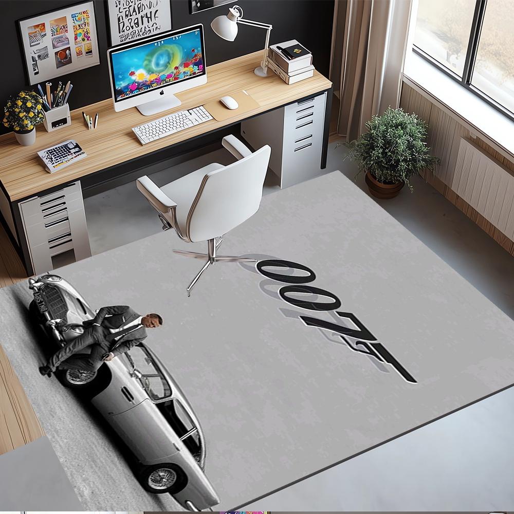 007 James Bond Printed Carpet,Rug,for Office Chair Living Room Bedroom Kitchen Room Decor Gifts.