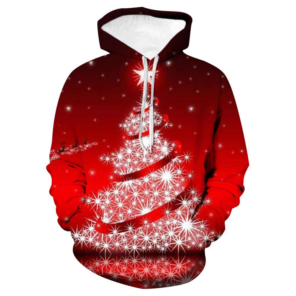 Spring Autumn Men's Hoodies Christmas Series 3D Printed Sweatshirt Long Sleeve Pullover Loose Comfortable Casual Couple Hoodie