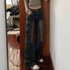 Women's Retro Low-Waist Pocket Cargo Flare Jeans - Spring/Autumn Style