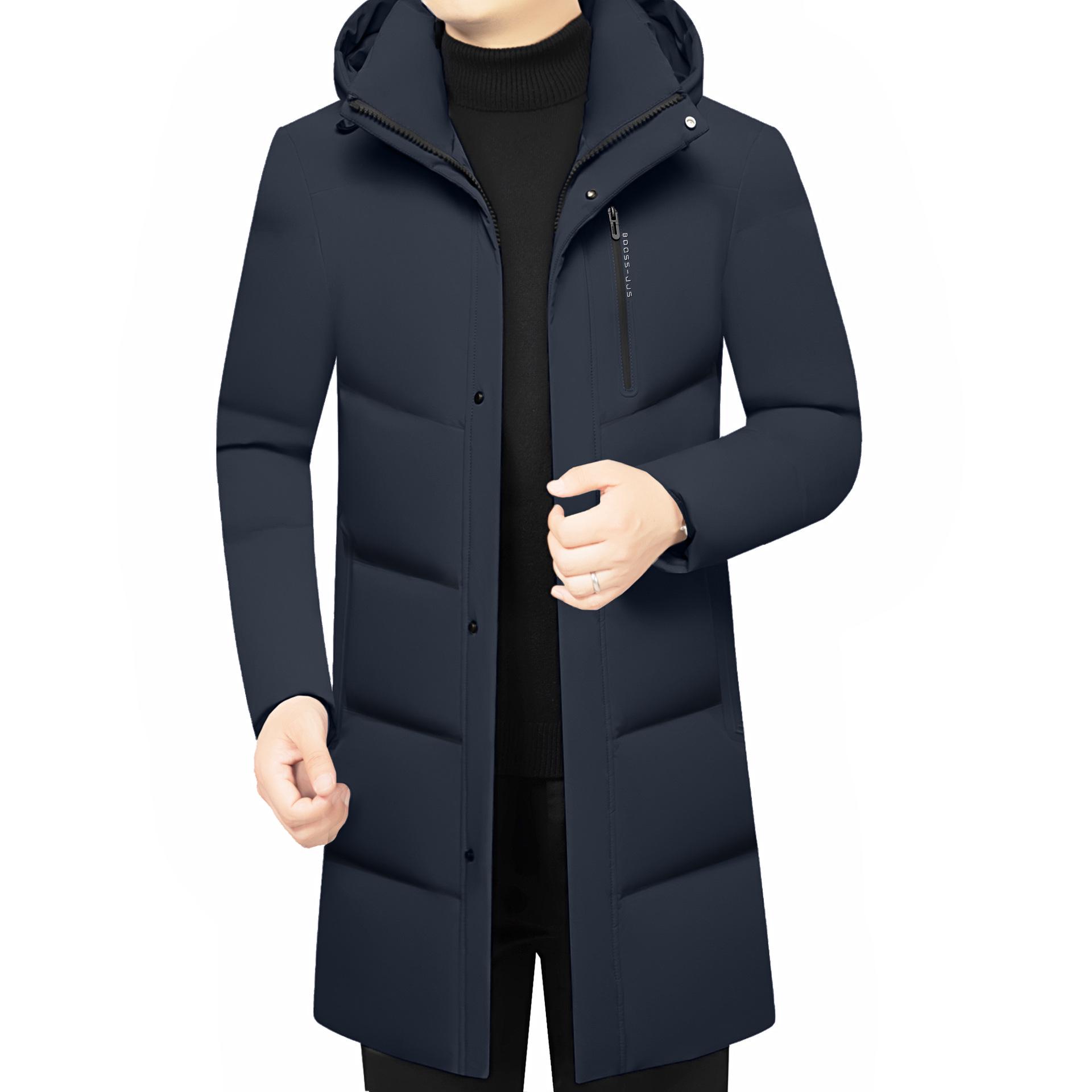 

Stylish Men s Mid-Length Hooded Down Jacket - 2025 Winter Thick Warm Outerwear L