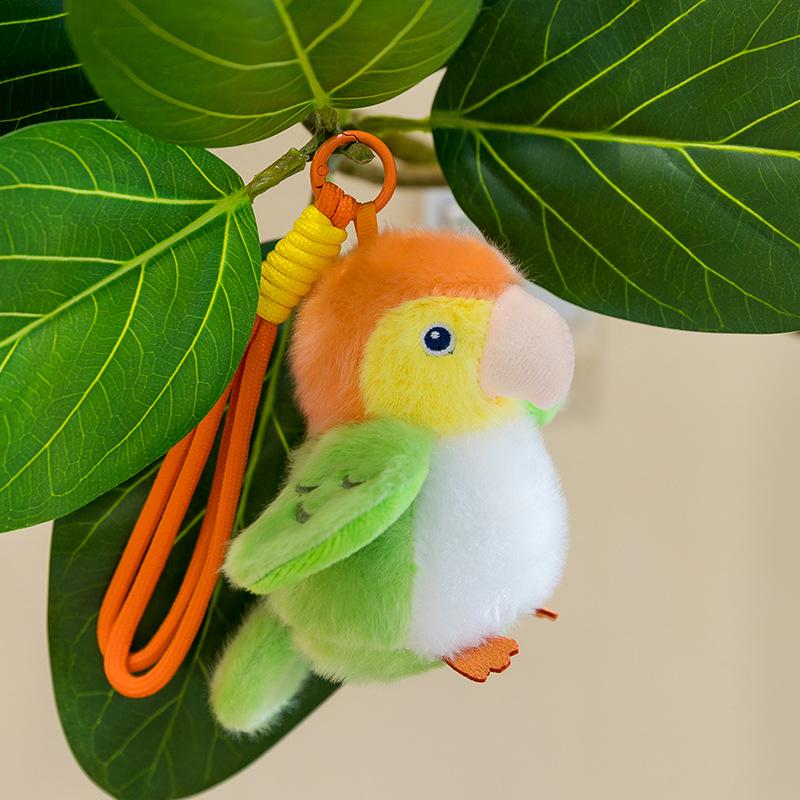 Adorable Parrot Plush Keychain - Small Bird Doll for Backpack or Claw Machine Gift