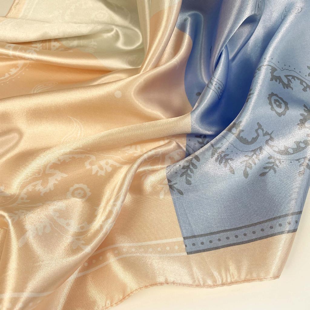 90cm Silk Scarf Women's Satin Large Square Scarf Silk Satin Shawl Cashew Print Turban Scarf