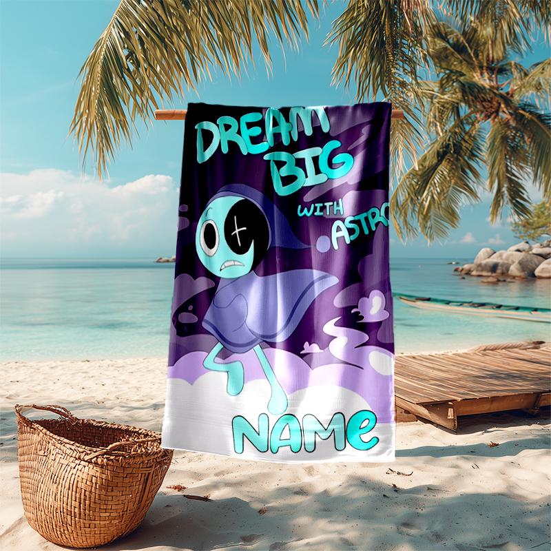 Personalized customized proof beach towel with game Dandy's World pattern - soft, absorbent, quick-drying, perfect swimming, camping&bathing
