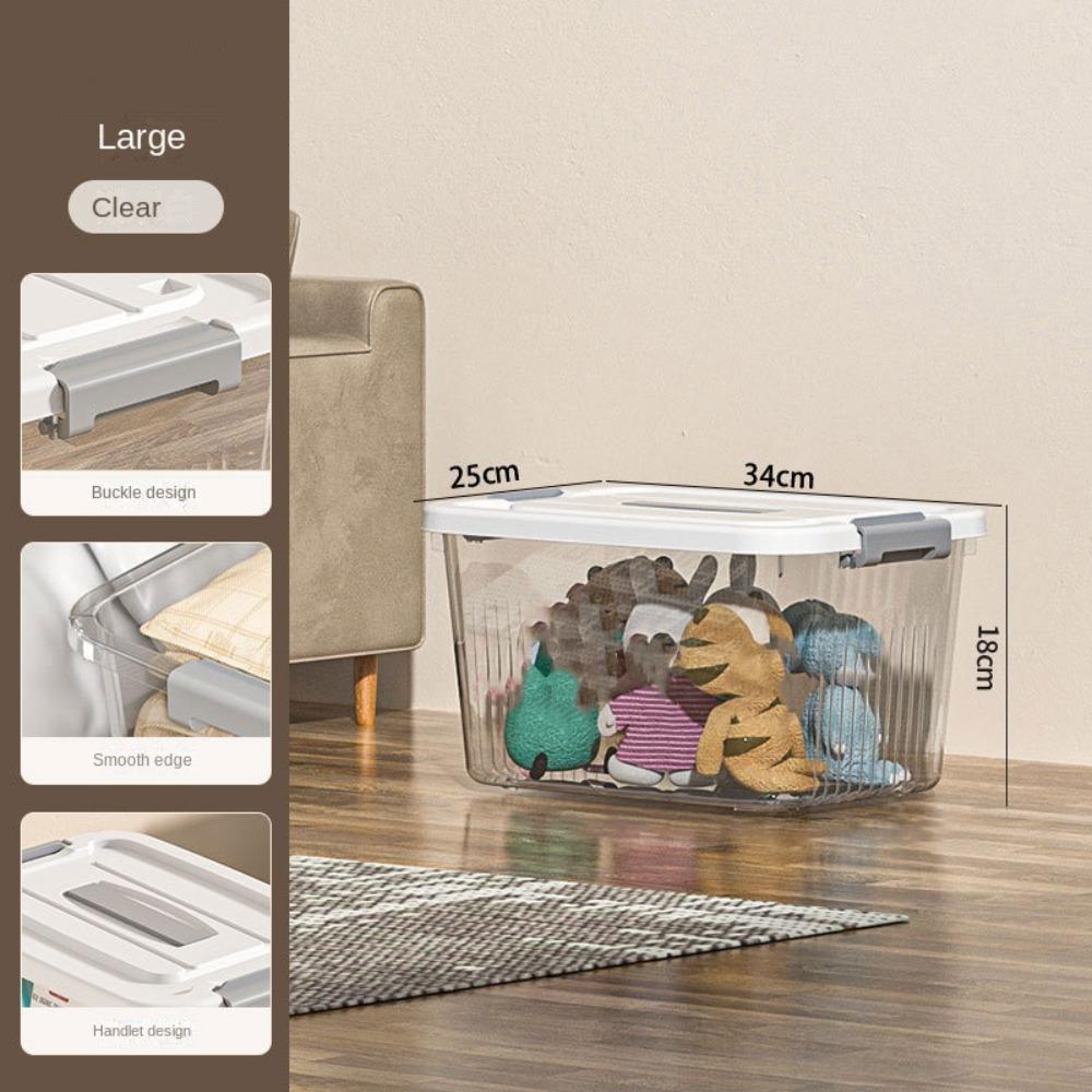 Plastic Plastic Box Transparent Black Clothing Storage Bin Practical Organizing Box  Clothing