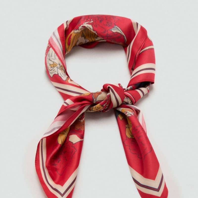 Mango MANGO WOMAN Scarf BLOOM Red 17014093
