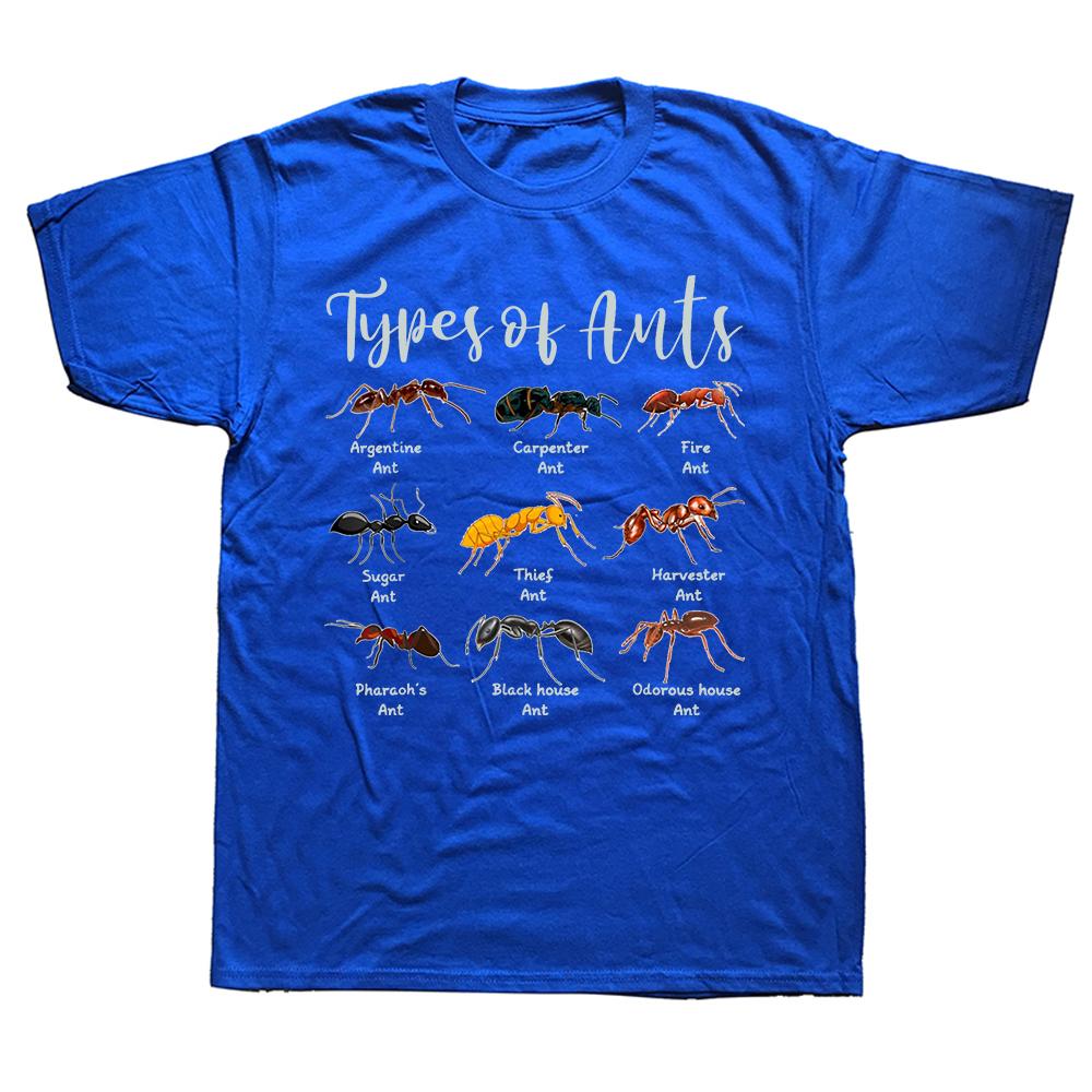 Funny Types of Ants Science Bug T Shirts Summer Cotton Streetwear Short Sleeve Ant Keeper Farm Gifts T-shirt Mens Clothing