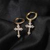 2026 Jewelry European and American Simple Mini Cross Earrings Slightly Inlaid with 5A Zircon Men's and Women's Personalized Fashion Earrings