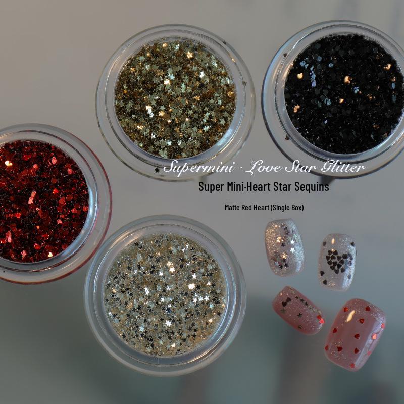 

Ультратонкие 1 мм пайетки для нейл-арта в форме сердец и звезд