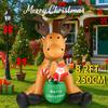 8.2FT Yard Party Decoration Inflatable Reindeer Santa Toy LED Light Xmas Home Decor Ornament Supplies Christmas Holiday Gift