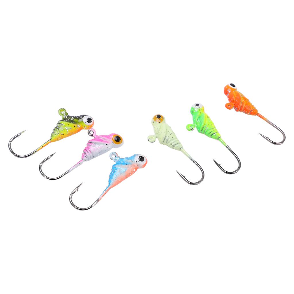 6Pcs Ice Fishing Jigs Fishing Lures Mini Jig Head Baits Carbon Steel for Winter Outdoor004