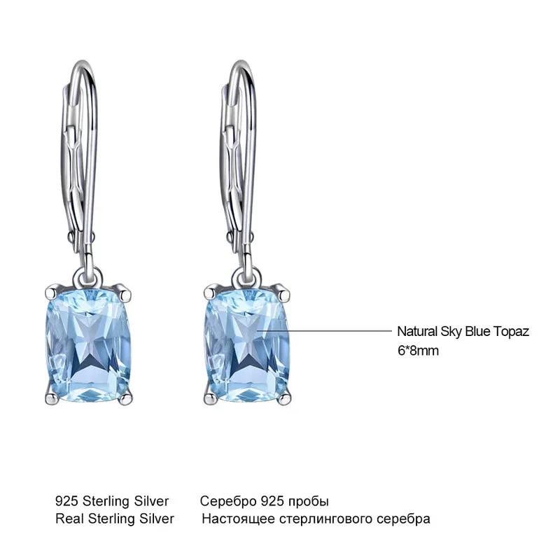 925 Sterling Silver Sky Blue Topaz  Earrings Elegant Gemstone Party Wedding Engagement  for Women  Fine Jewelry Gift Wholesale
