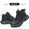 Men's Steel-Toed Safety Shoes With Anti-Crush, Anti-Puncture And Anti-Slip Soles, Fashionable Button Industrial Work Shoes