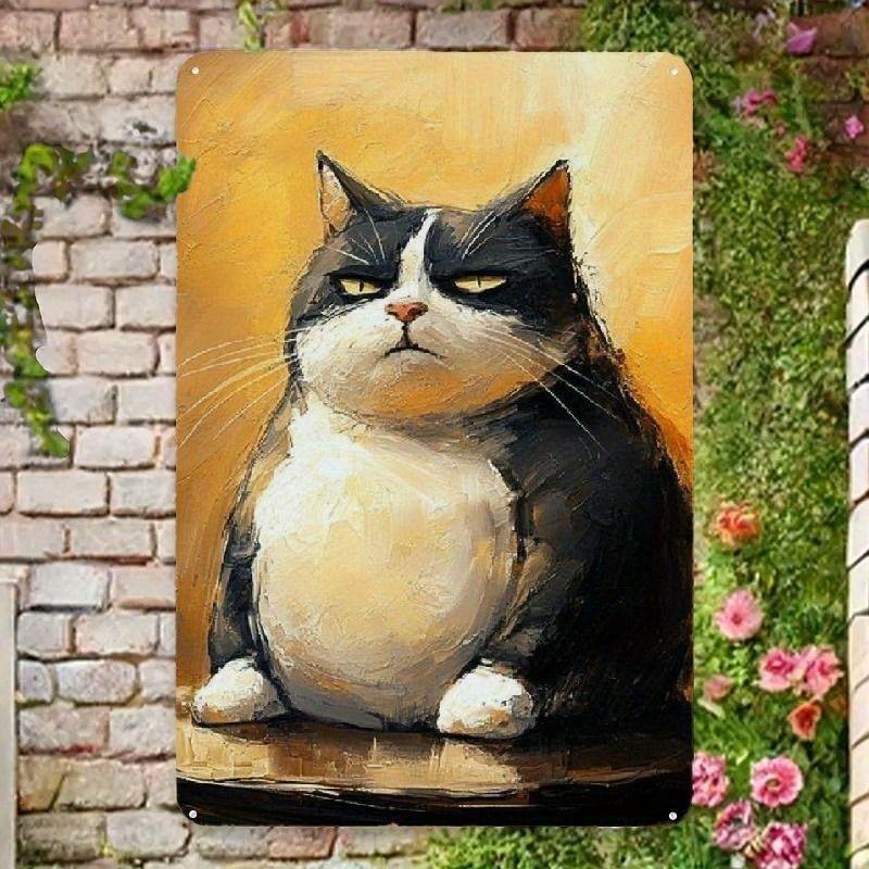 Vintage Style Metal Tin Sign Cute Cats Dogs for Cafe Interior