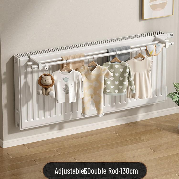 Stojak do suszenia i przechowywania ubrań na kaloryfer z haczykami