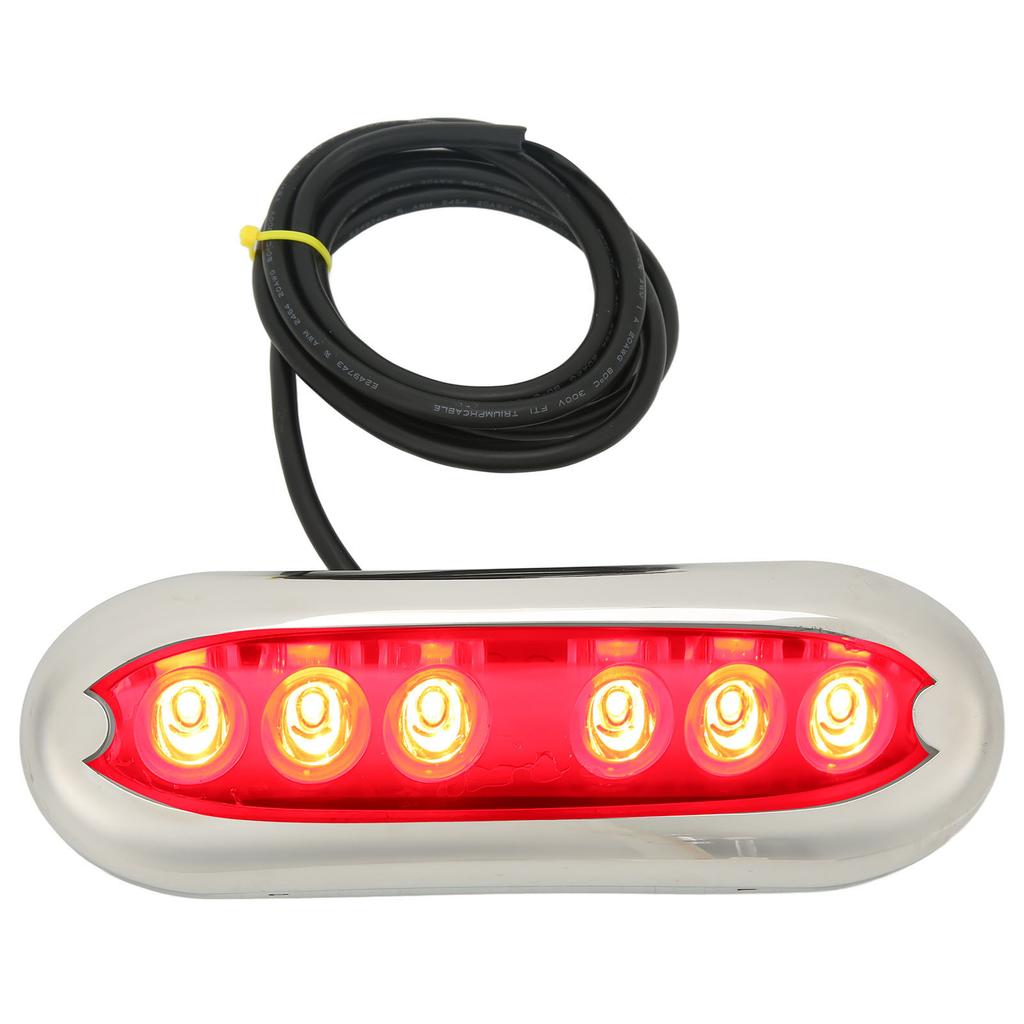 12V to 24V Boat Underwater Light 6 LED Lamp Beads IP68 Waterproof Strong Sealing for Ships Yachts Motorboats