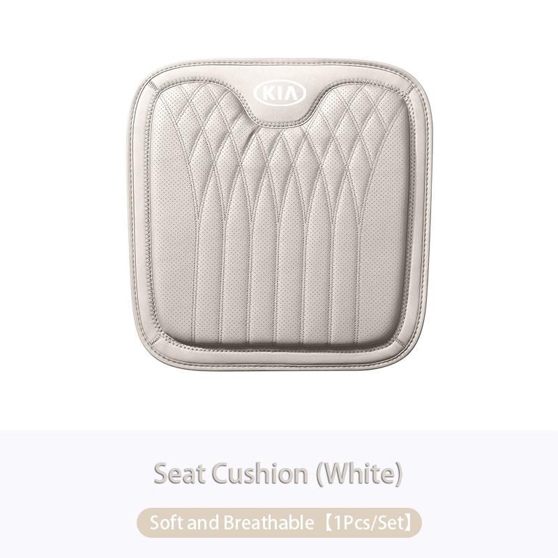 Car Leather Waist Pillow Supports Breathable Memory Foam Cushion For KIA EV6 Stinger RIO Sorento Picanto Ceed Borrego Syros K4