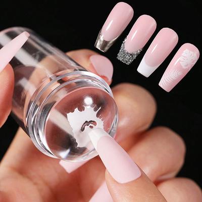 Płytki do stemplowania paznokci Czysty Przezroczysty Galaretkowy Stamper do zdobienia paznokci Zestaw skrobaków Wzór Marshmallow Silikonowy Druk Akcesoria do manicure Narzędzie