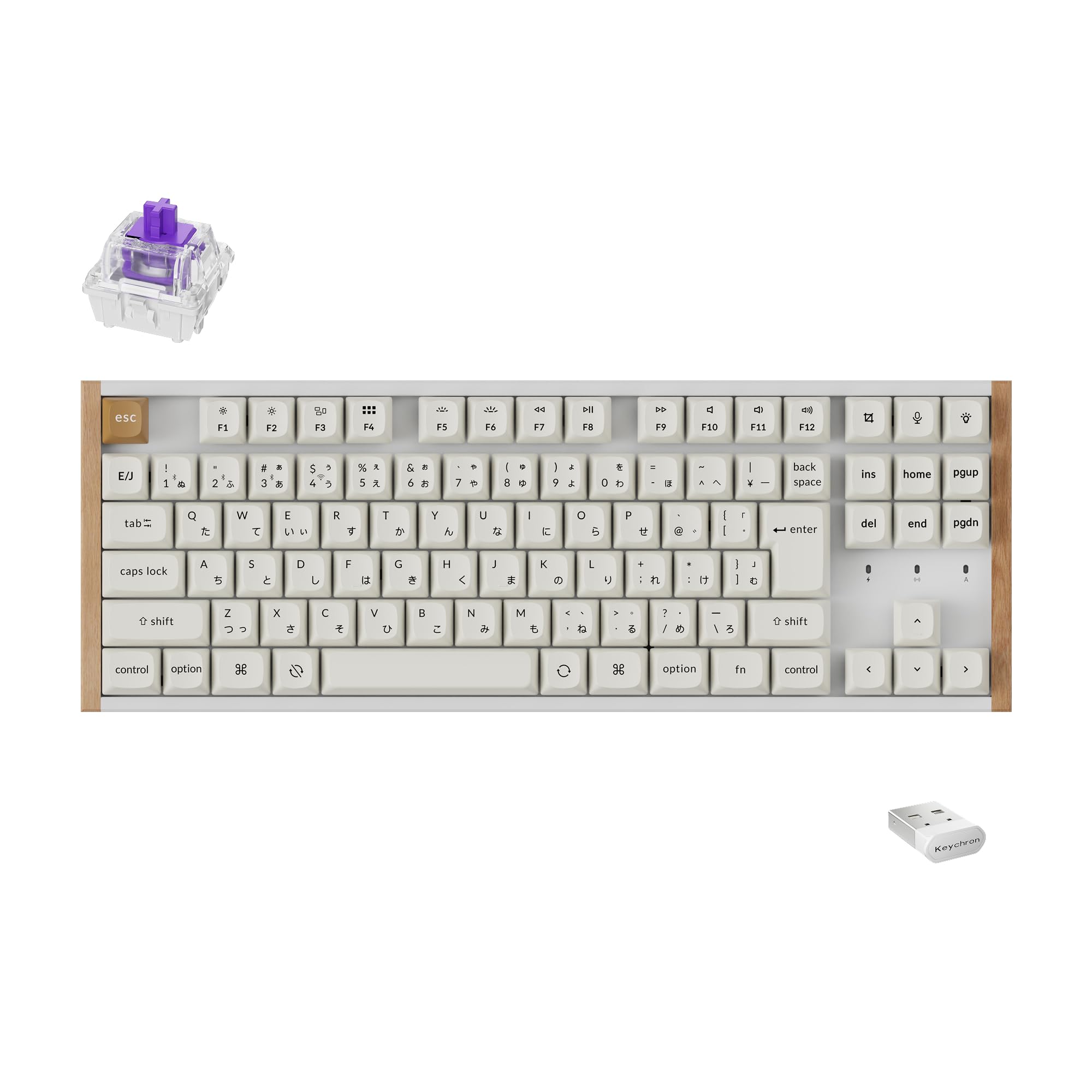 

K8 HE QMK Wireless Gaming Custom Mechanical JIS Magnetic Windows Wood White Keychron Keyboard, Layout, білий