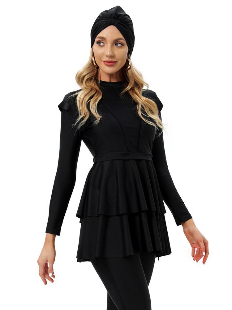 2022 Women's Conservative Muslim Swimsuit with Chest Pad