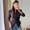 2026 Asymmetrical Slimming Women's Suit Jacket with Long Sleeves - European & American Fashion