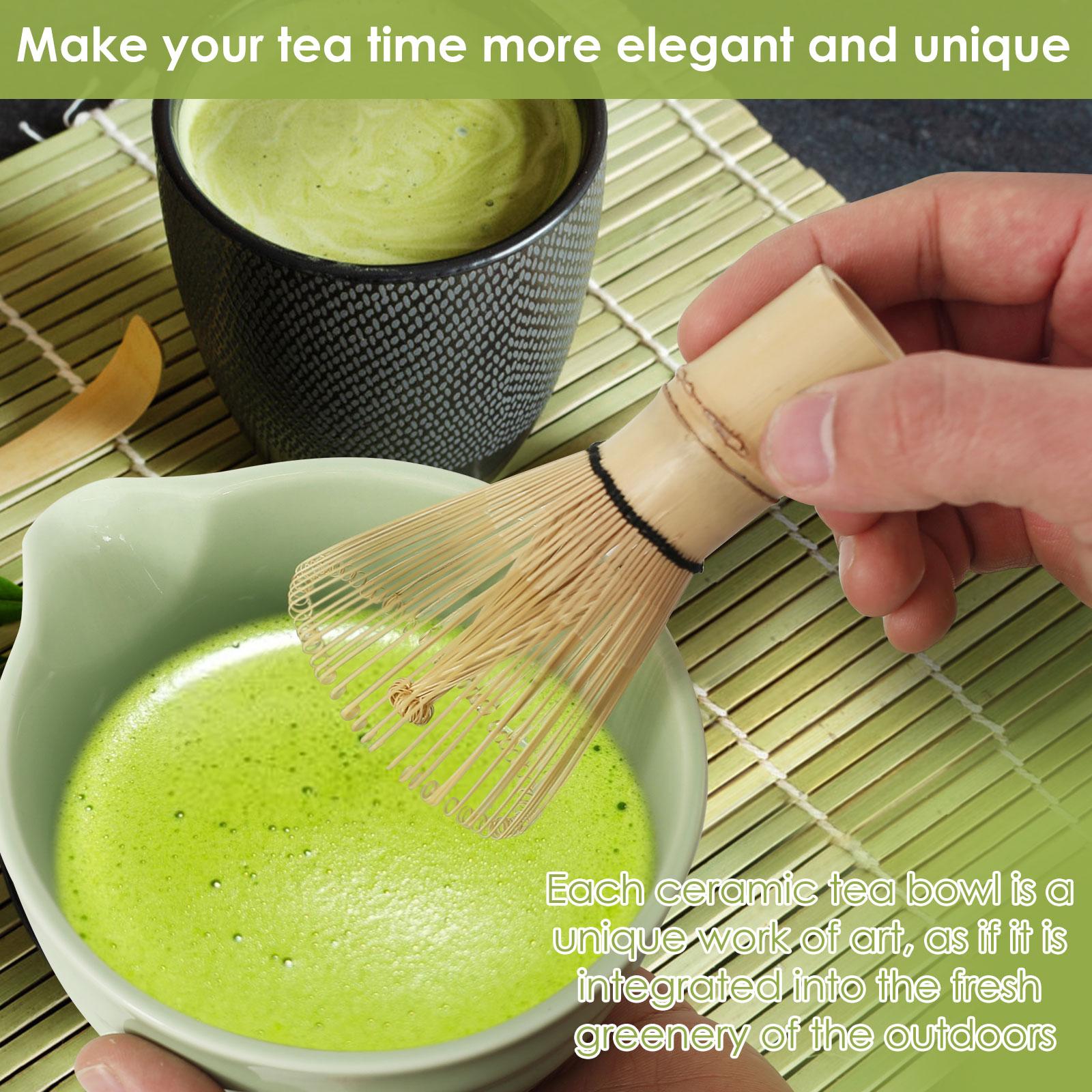 5Pcs Japanese Matcha Tea Set Safe Bamboo Whisk Teaspoon Tea Sets Matcha Bowl Matcha Whisk Holder for Tea Lovers Tea-Making Tools