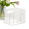 Transparent File Classifier Sturdy Desk File Organizer Bookshelf Document Storage Holder for Letter Recipe Home Office Supplies