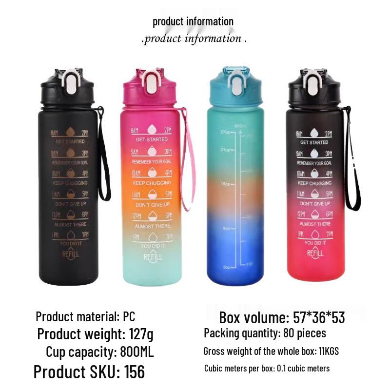 Bouteille d'eau de sport mate dégradée - Bouilloire portable d'extérieur, Pichet d'hydratation réutilisable étanche pour la salle de sport et les voyages