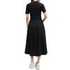 FILA Heritage Series Fashion Casual Comfortable Mid-Length Short Sleeve Dress Women dresses Black F11W528307F-BK