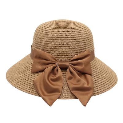 Korean Version of the Bow Bow Straw Hat Large Brim Sun Hat Beach Hat Ribbon Straw Hat Mother Hat Ladies
