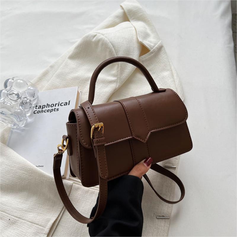 Ins-style High-end Westernized женская сумка через плечо Trendy Fashion Retro Portable Small Square Bag with Texture Universal Small Crossbody Bags коричневый 2124₽