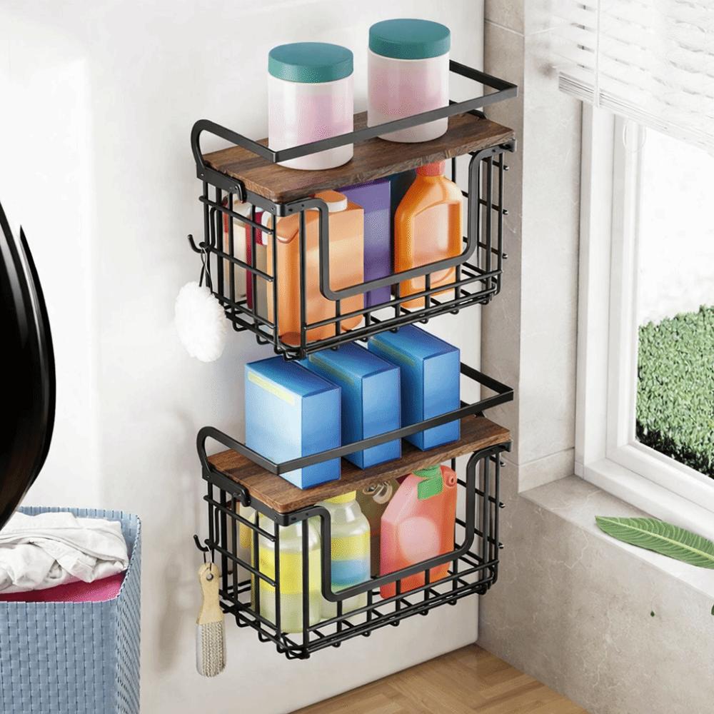 Punch Free Refrigerator Magnetic Shelf Carbon Steel Kitchen Storage Shelves for Kitchen
