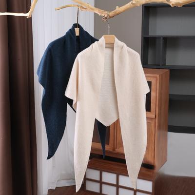 Women's 100% Cashmere Triangle Scarf Shawl Warm Soft Knitted Solid Hollow Out Winter Accessory for Wearing with Shirt