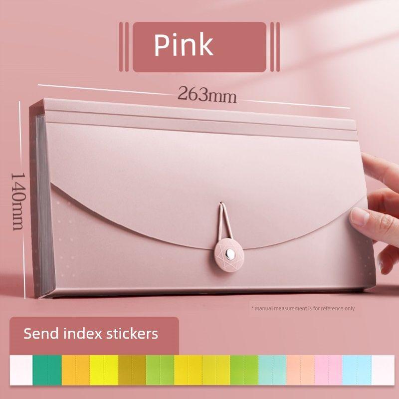

Storage Box Financial Accounting Reimbursement Folder Pink Index Sticker