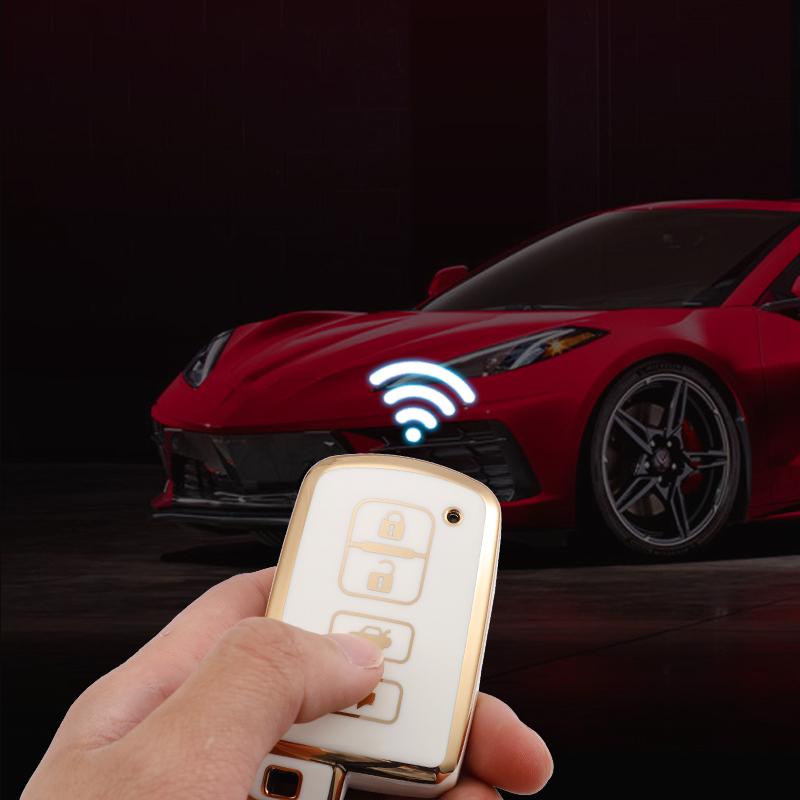 TPU obudowa kluczyka do samochodu z pilotem obudowa Fob 4 przycisk dla Toyota Avalon Camry Corolla RAV4 Highlander Auris CHR Land Cruiser akcesoria