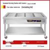 Stainless Steel Mobile Food Warming Table with Casters - Insulated Hot Dish Serving Cart