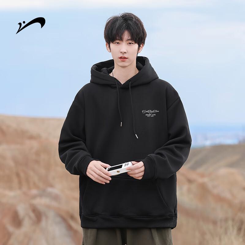 Guirenniao Unisex Loose Hooded Pullover Sweatshirt