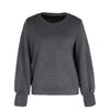 Women's Fashion Casual Round Neck Dark Pattern Pullover Autumn Solid Color Long Sleeve Texture Sweater