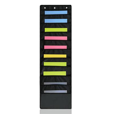 Hanging File Organizer Bag Oxford Fabric 10 Layer Folder Storage Pocket Space-Saving Worksheet Mail Container Indoor School
